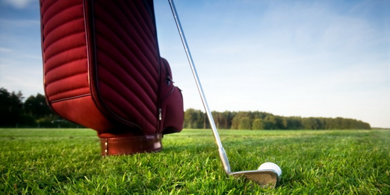 bag with golf club and ball