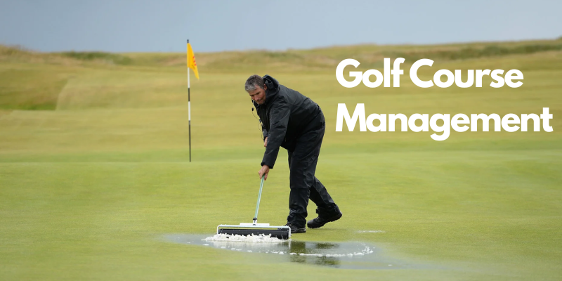 gestión del campo de golf bajo la lluvia