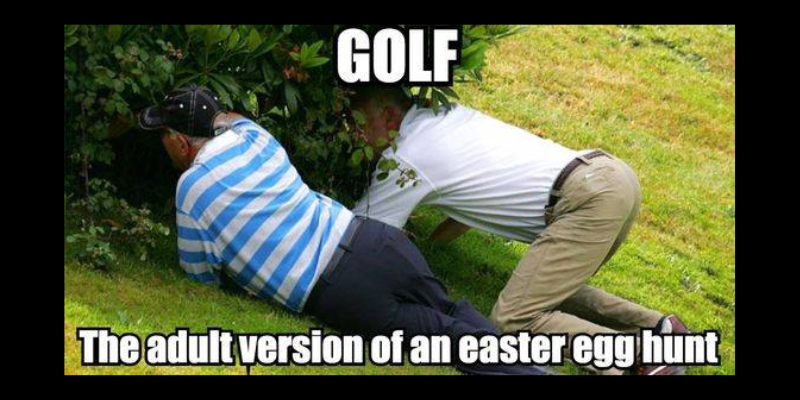 scherzi con le palline da golf, la versione adulta della caccia all'uovo di Pasqua